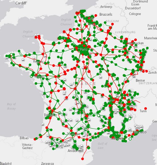 carte du réseau RTE