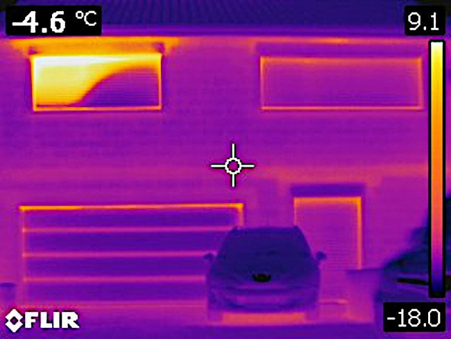 visualisation de déperditions énergétiques sur la façade d'un bâtiment