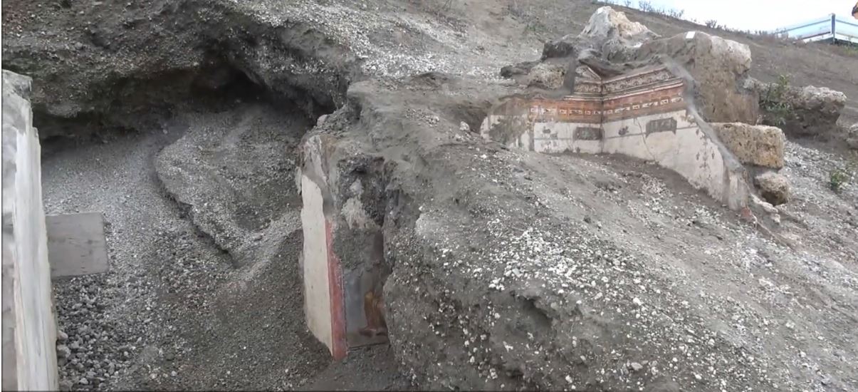 vue de fouilles à Pompéi