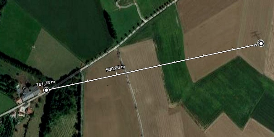 Comment mesurer avec Google Maps la distance entre une ligne haute tension et une habitation