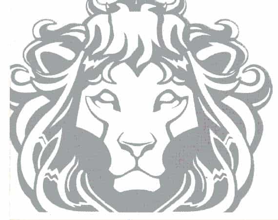 dessin d'un lion dont les yeux sont vides, comme s'il était aveugle