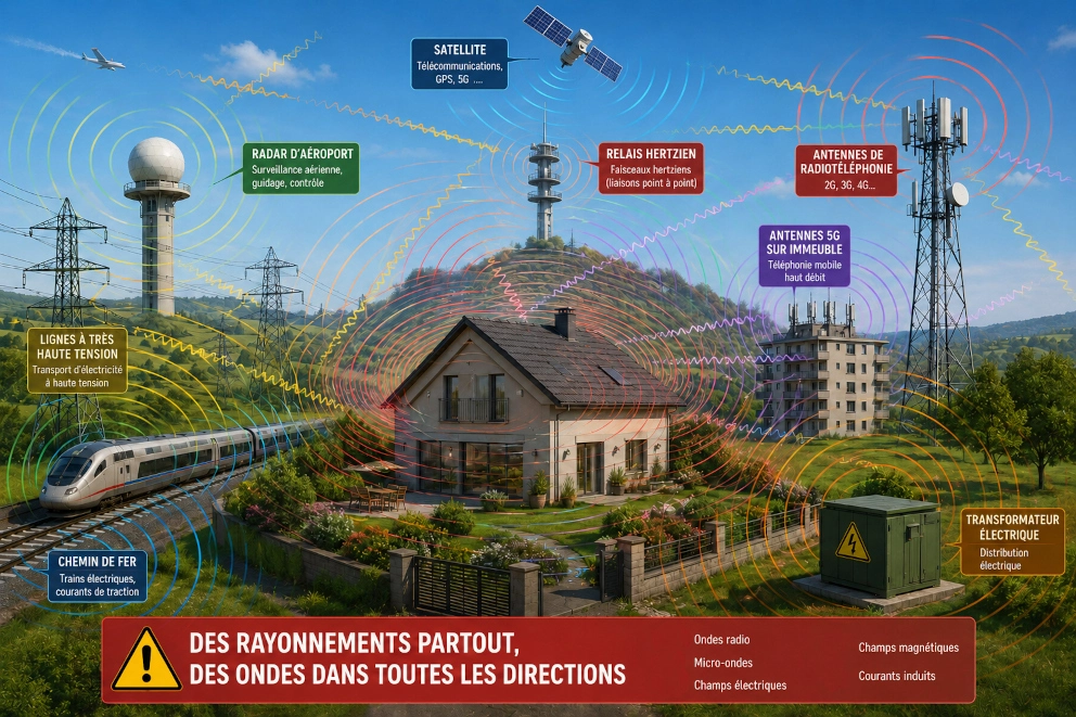 Infographie des principaux rayonnements extérieurs