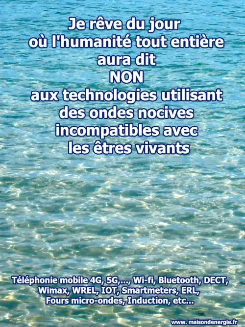 Je rêve du jour où l'humanité tout entière aura dit NON aux technologies utilisant des ondes nocives incompatibles avec les êtres vivants